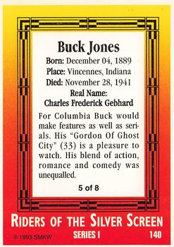 1993 SMKW Riders of the Silver Screen #140 Buck Jones Back