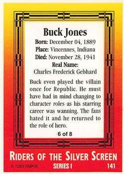 1993 SMKW Riders of the Silver Screen #141 Buck Jones Back