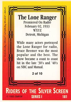 1993 SMKW Riders of the Silver Screen #181 The Lone Ranger Back