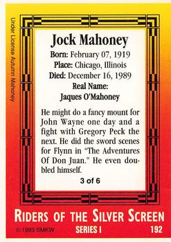 1993 SMKW Riders of the Silver Screen #192 Jock Mahoney Back