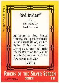 1993 SMKW Riders of the Silver Screen #250 Red Ryder Back