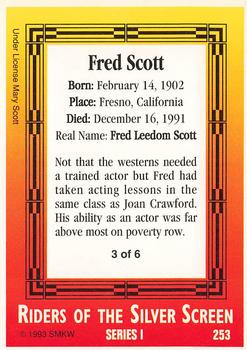1993 SMKW Riders of the Silver Screen #253 Fred Scott Back