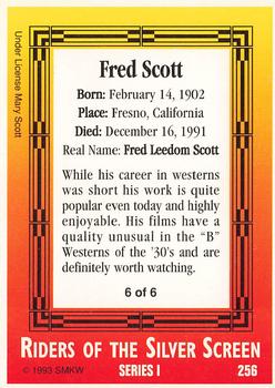1993 SMKW Riders of the Silver Screen #256 Fred Scott Back