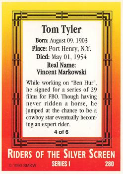 1993 SMKW Riders of the Silver Screen #280 Tom Tyler Back