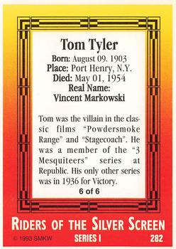 1993 SMKW Riders of the Silver Screen #282 Tom Tyler Back