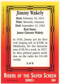 1993 SMKW Riders of the Silver Screen #284 Jimmy Wakely Back