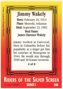 1993 SMKW Riders of the Silver Screen #286 Jimmy Wakely Back