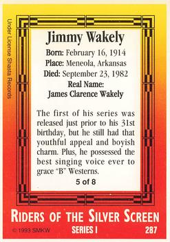 1993 SMKW Riders of the Silver Screen #287 Jimmy Wakely Back