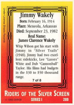 1993 SMKW Riders of the Silver Screen #289 Jimmy Wakely Back