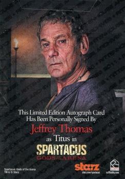 2012 Rittenhouse Spartacus - Spartacus Gods of the Arena Autographs #NNO Jeffrey Thomas Back