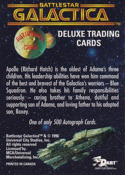 1996 Dart Battlestar Galactica - Autograph ##NNO Richard Hatch Back
