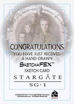 2003 Rittenhouse Stargate SG-1 Season 5 - SketchaFEX #NNO Hathor Back