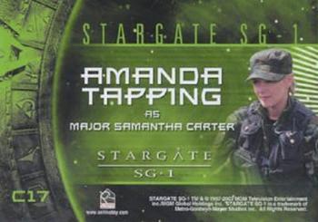 2004 Rittenhouse Stargate SG-1 Season 6 - Costume Relics #C17 Major Samantha Carter Back