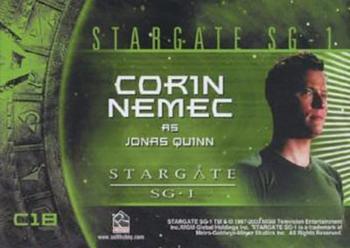 2004 Rittenhouse Stargate SG-1 Season 6 - Costume Relics #C18 Jonas Quinn Back