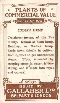 1917 Gallaher Plants of Commercial Value #83 Indian Hemp Back