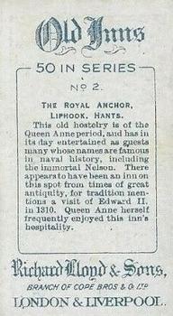 1924 Richard Lloyd & Sons Old Inns #2 The Royal Anchor, Liphook, Hants Back