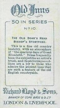1924 Richard Lloyd & Sons Old Inns #10 The Old Boar's Head Bishop's Stortford Back