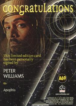 2006 Rittenhouse Stargate SG-1 Season 8 - Autographs #A69 Peter Williams Back