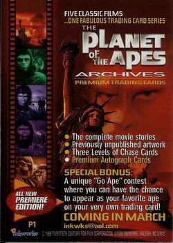 1999 Inkworks The Planet of the Apes Archives - Promos #P1 The Planet of the Apes Archives Back