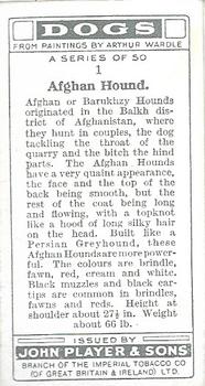 1931 Player's Dogs (A. Wardle Paintings) #1 Afghan Hound Back
