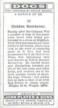 1931 Player's Dogs (A. Wardle Paintings) #25 Golden Retriever Back