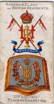 1904 Player's Badges & Flags of British Regiments (Brown Back) #28 21st Lancers Front