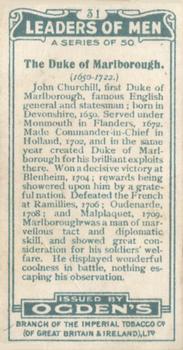 1924 Ogden's Leaders of Men #31 The Duke of Marlborough Back