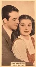 1939 Wix Film Favourites (3rd Series) #38 Ann Sheridan / John Payne Front