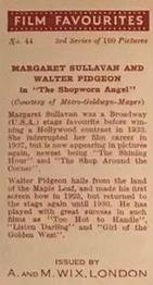 1939 Wix Film Favourites (3rd Series) #44 Margaret Sullavan / Walter Pidgeon Back