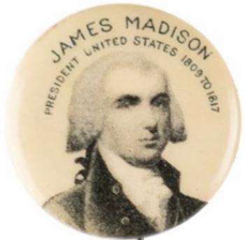 1896 American Pepsin Gum/Whitehead Hoag Presidents PE7-15 #NNO James Madison Front