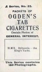 1901 Ogden's General Interest Series A #32 Brittania Back