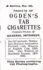 1901 Ogden's General Interest Series A #40 David Copeland Back