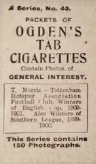 1901 Ogden's General Interest Series A #43 Tom Morris Back