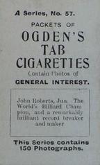 1901 Ogden's General Interest Series A #57 John Roberts Back