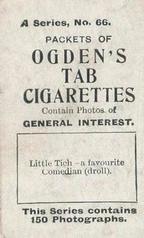 1901 Ogden's General Interest Series A #66 Little Tich Back