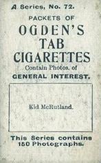 1901 Ogden's General Interest Series A #72 Kid McRutland Back
