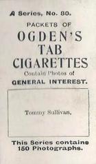 1901 Ogden's General Interest Series A #80 Tommy Sullivan Back