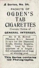 1901 Ogden's General Interest Series A #94 Benjamin Howell Back