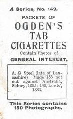1901 Ogden's General Interest Series A #149 Allan Steel Back