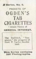 1901 Ogden's General Interest Series B #6 Bonamour Back