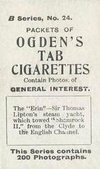 1901 Ogden's General Interest Series B #24 S.S. Erin Back