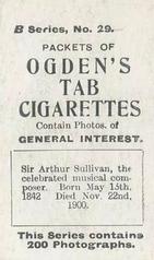 1901 Ogden's General Interest Series B #29 Arthur Sullivan Back