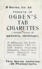 1901 Ogden's General Interest Series B #83 David Billington Back