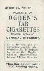 1901 Ogden's General Interest Series B #84 Montague Holbein Back