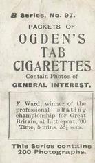 1901 Ogden's General Interest Series B #97 Fred Ward Back
