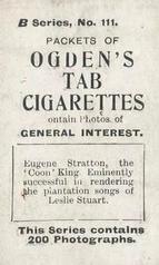 1901 Ogden's General Interest Series B #111 Eugene Stratton Back