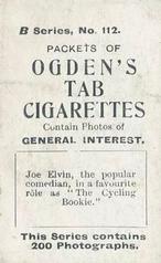 1901 Ogden's General Interest Series B #112 Joe Elvin Back