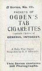 1901 Ogden's General Interest Series B #121 Zulu Dance Back