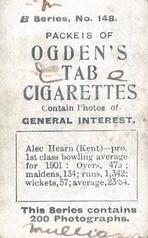 1901 Ogden's General Interest Series B #148 Alec Hearn Back