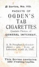 1901 Ogden's General Interest Series B #149 Dick Pougher Back